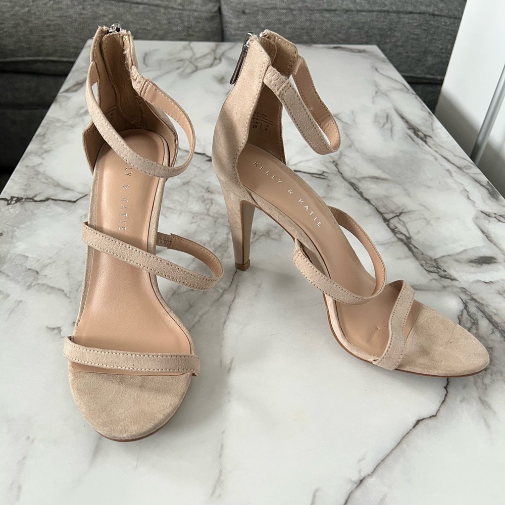 Kelly & Katie Nude Strappy Heels
